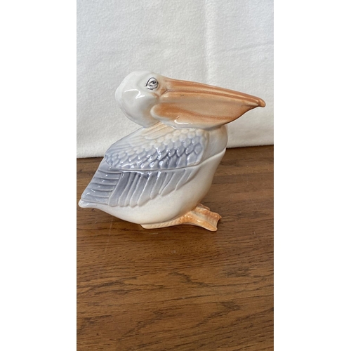 173 - Beautiful Old 'Pelican' Romanian Porcelain Butter Dish