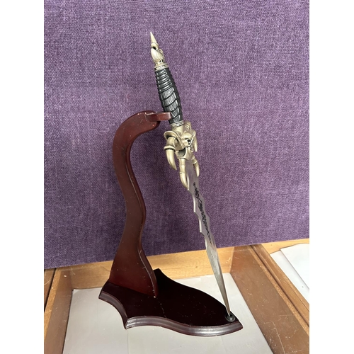 45 - Dagger on Wooden Stand Decoration