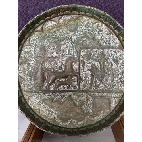 505 - Large Vintage Egyptian Round Decorative Wall Mounted Tray