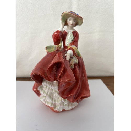 6 - Royal Doulton 'Top of The Hill' Porcelain Lady Figurine (19cm H.)