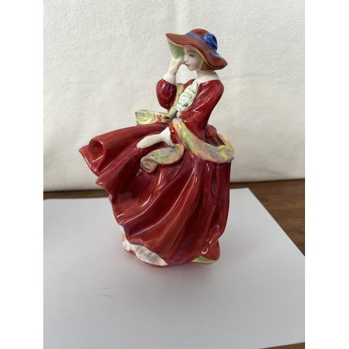 6 - Royal Doulton 'Top of The Hill' Porcelain Lady Figurine (19cm H.)