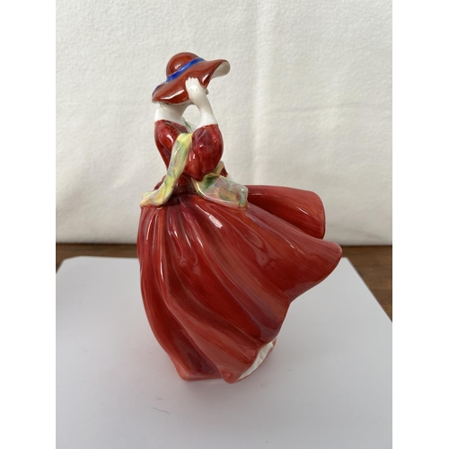 6 - Royal Doulton 'Top of The Hill' Porcelain Lady Figurine (19cm H.)