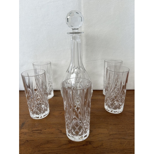 64 - Heavy Crystal Decanter with 5 Glasses Set