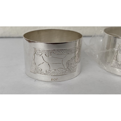 82 - x2 Silver 800 Napkin Rings Embossed with Cyprus Map (45gr)