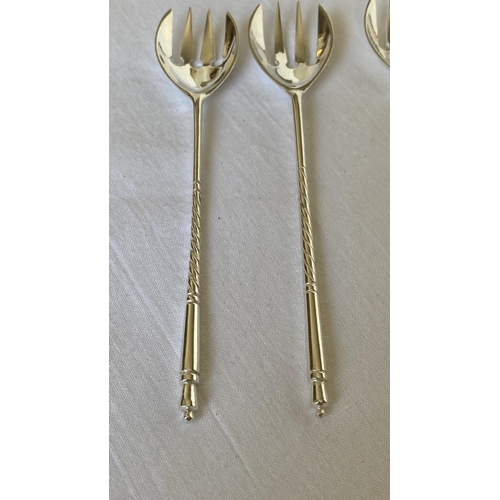 69 - Mid Century Set of 6 Silver 800 Dessert Forks with Twisted Handles (83gr)