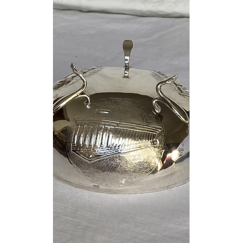 72 - Cyprus Silver 830 Footed Bowl Embossed with Kolossi Castle, Parthenon and Salamina (140gr, 13.5cm Di... 