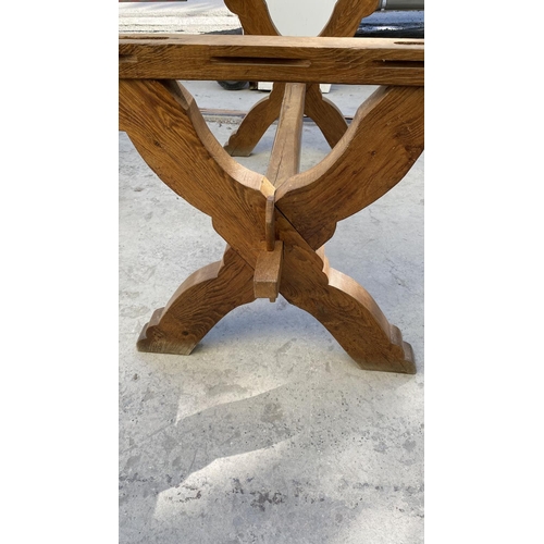 2 - Retro Solid Oak Farmhouse Dining Table (170 x 78cm)