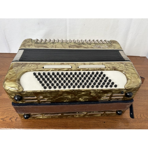 100 - Antique German Migma 80 Bass Accordion with Box (Basic Test Working)