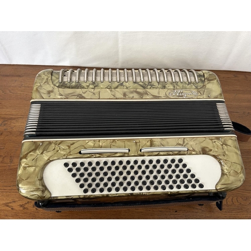 100 - Antique German Migma 80 Bass Accordion with Box (Basic Test Working)