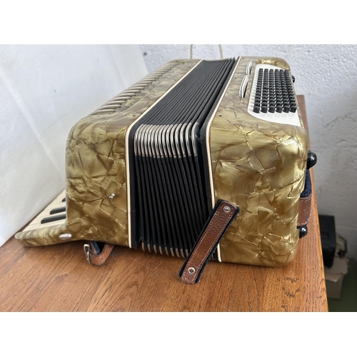 100 - Antique German Migma 80 Bass Accordion with Box (Basic Test Working)