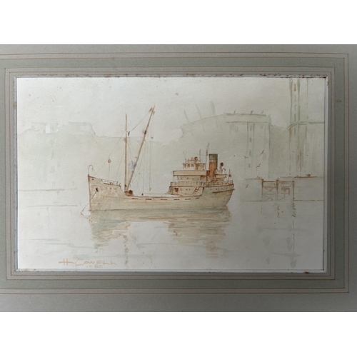 114 - 'H. Cowell' 1980 Watercolor Painting of Sailing Ship (45 x 35cm)