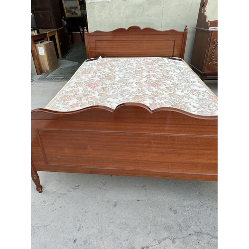 118 - Vintage 1960's Wooden Double Bed with Granado Orthopedic Mattress (140 x 200cm)