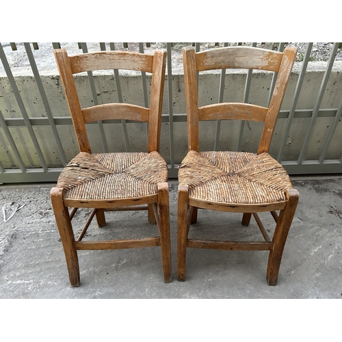 32 - x3 Vintage Cyprus Traditional Coffee Shop Woven Chairs (A/F)