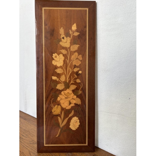 93 - Italian Art Inlaid Wood Marquetry Picture Wall Ornament (51 x 20cm)