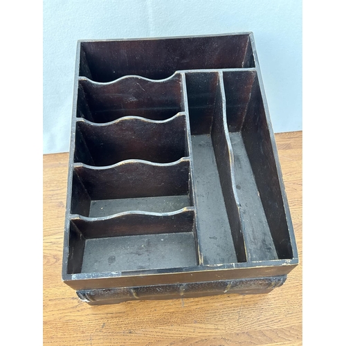 98 - Vintage Wooden Desk Top Organizer