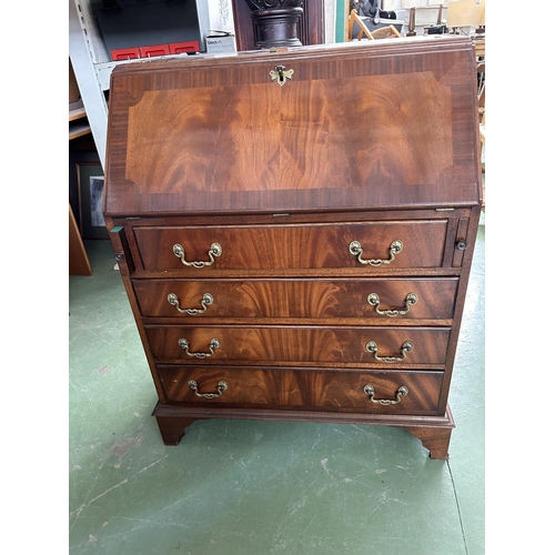 58 - Antique Victorian Type Opening Top Secretaire Writing Desk with Top Bookcase and 4 Bottom Drawers (S... 