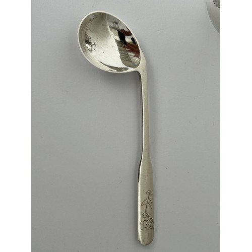 9 - Hallmarked Silver 830/800 Childrens Eggcup and Curved Spoon (49gr)