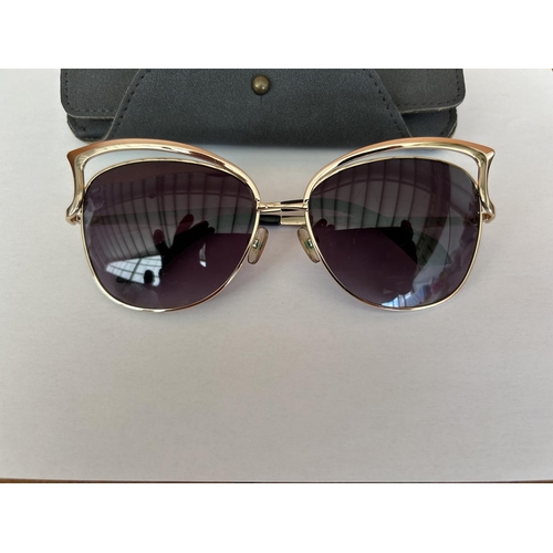 15A - Dita Designer Ladies Sunglasses, Cat Eye Model Golden Frame