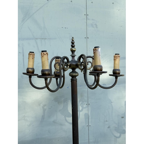 55 - Flemish Style Floor Lamp with 6 Candle Lamp Holders