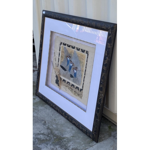 42 - Unique Piece of Art in Ornate Frame, Signed 'Tina Dunn 2000' (106 x 94cm)