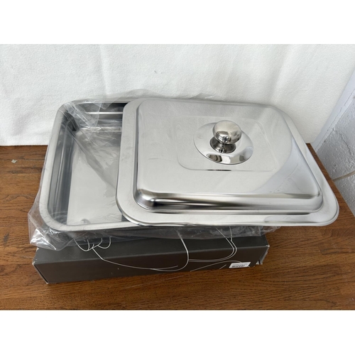 152 - Stainless Steel Lidded Serving Dish (38 x 34cm - Unused, in Box)