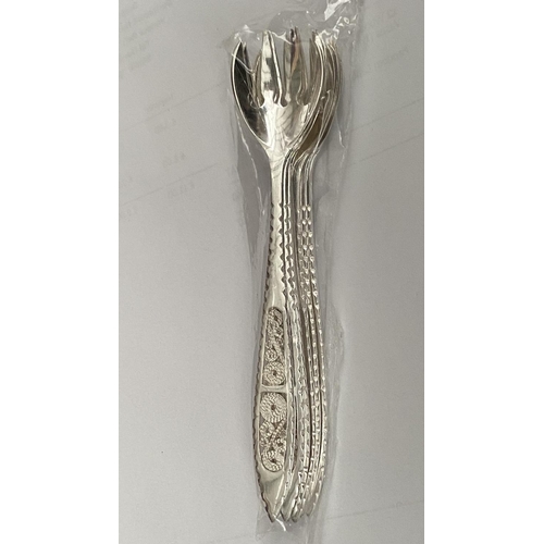 26 - Set of 6 Silver 800 Filigree Cake Forks (61gr)