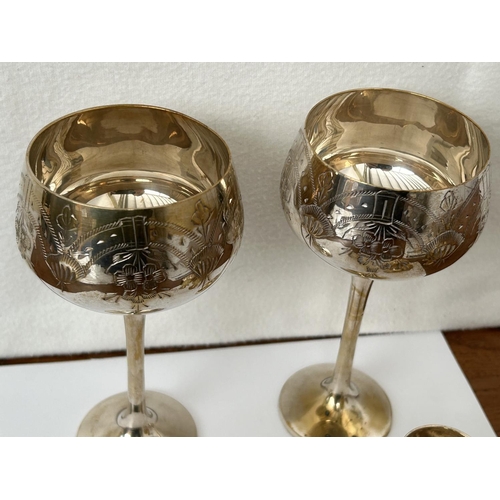 81 - x2 Silver Plated and x6 Miniature Goblets