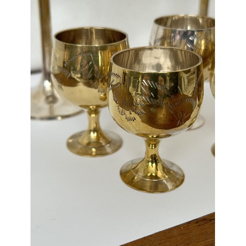 81 - x2 Silver Plated and x6 Miniature Goblets