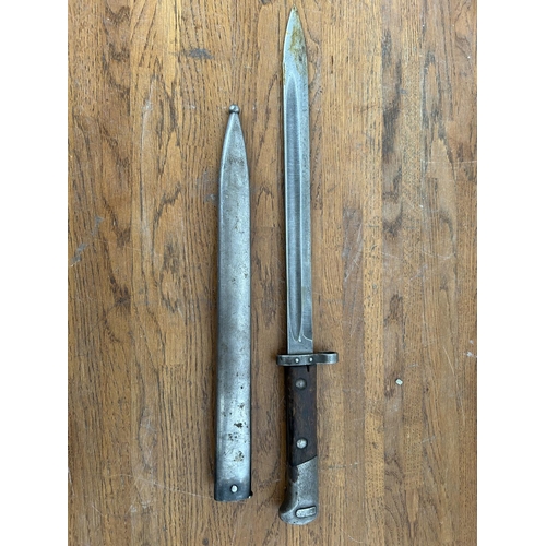 83 - Vintage 1937 French WWII Bayonet with Metal Scabbard