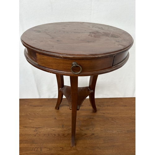 86 - Vintage 1950's Round Side Table with Drawer (Top Needs Attention)