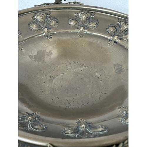 89 - Victorian Center Piece Bronze Tazza with 'Angels' as Handles