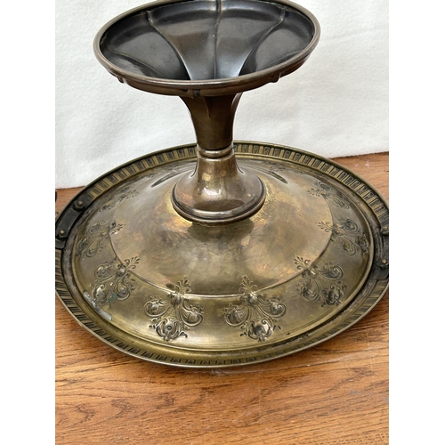 89 - Victorian Center Piece Bronze Tazza with 'Angels' as Handles