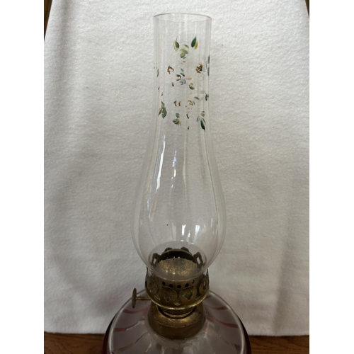 91 - Antique Victorian Hanging Oil Lamp