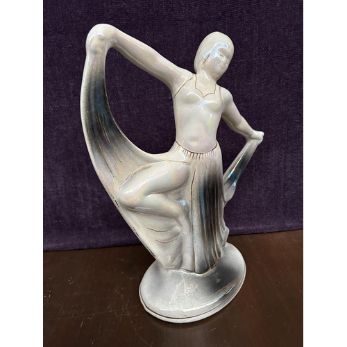 115 - Large Vintage Ceramic Woman Dancing Figurine (36cm H.)