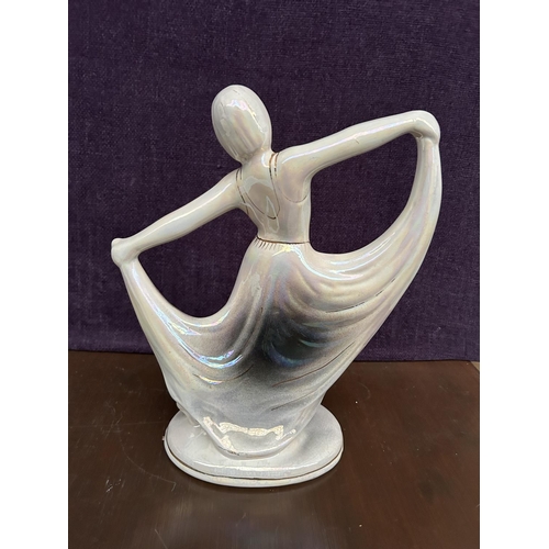 115 - Large Vintage Ceramic Woman Dancing Figurine (36cm H.)