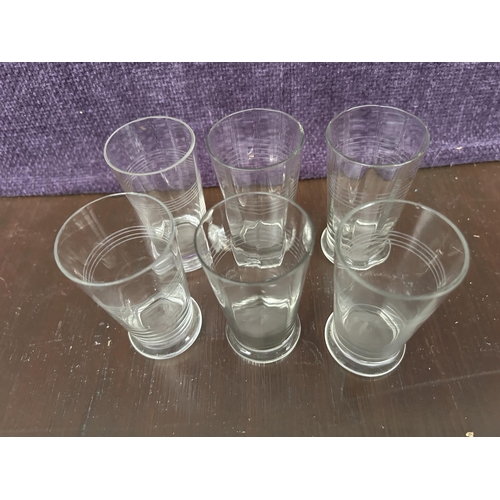 157 - Set of 6 Vintage Thin Glass Shot 'Zivania' Glasses