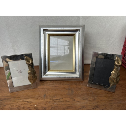 475 - Set of 3 Zara Home Photo Frames with Silver & Gold Tone (13 x 18cm and x2 (10 x 15cm))