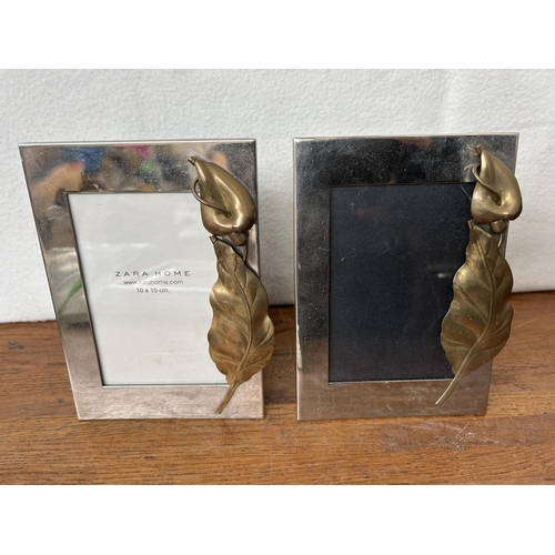 475 - Set of 3 Zara Home Photo Frames with Silver & Gold Tone (13 x 18cm and x2 (10 x 15cm))