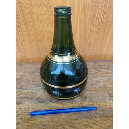 196 - Vintage Decorative Green-Black Bottle