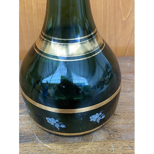 196 - Vintage Decorative Green-Black Bottle