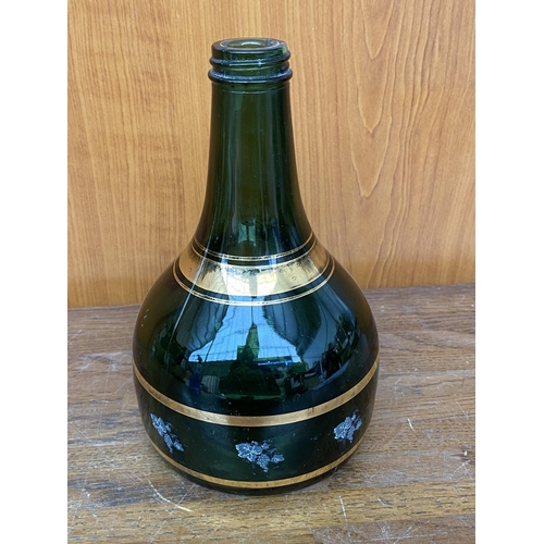 196 - Vintage Decorative Green-Black Bottle