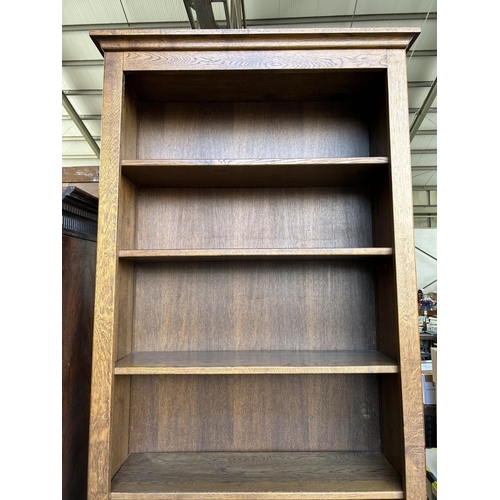 123 - Vintage Solid Oak 7-Shelve Tall Bookcase with Adjustable Shelves (90 W. x 30 D. x 225cm H.)