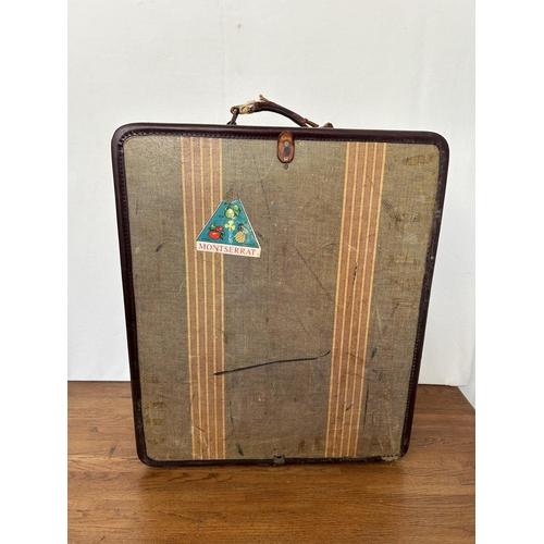 197 - Antique Victorian Hard Shell Travel Suitcase