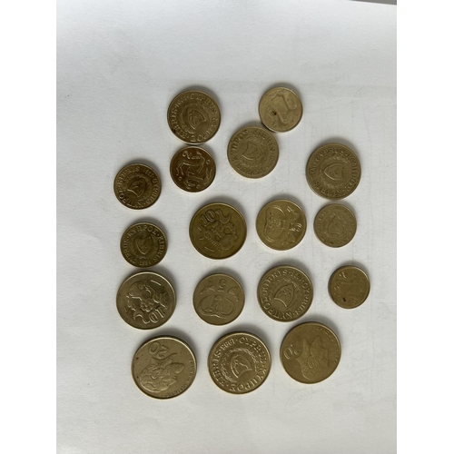 498 - x17 Cyprus 2,5,10,20 Cents of Pound Era Coins