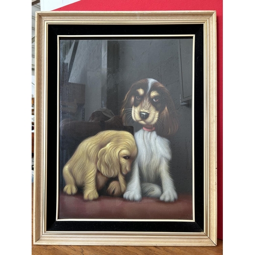 567 - Large Framed Print Depicting Dogs (56 x 72cm)