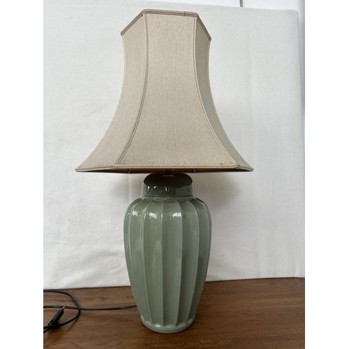 590 - Large Vintage Glazed Ceramic Table Lamp (66cm H.)