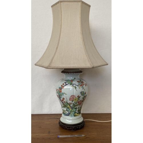 591 - Large vintage Porcelain Vase Table Lamp (67cm H.)