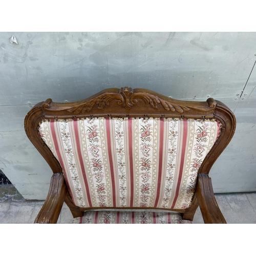 601 - Antique Upholstered Throne Armchair (Needs Upholstery)