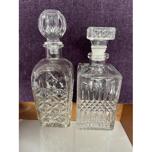 613 - x2 Beautiful Glass Decanters