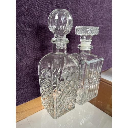 613 - x2 Beautiful Glass Decanters